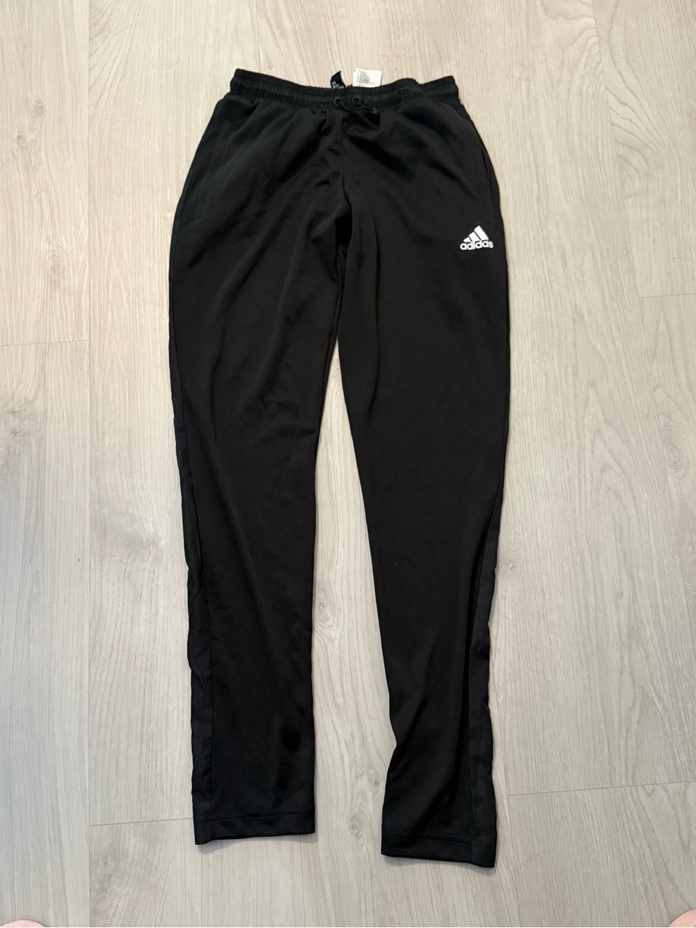 Adidas Womens Black Tapered Track Pants Sweatpants Elastic Waist Size XS